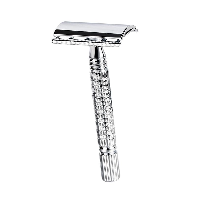 Short Handle Classic Safety Razor Double Edge Mens Shaving  Pack Cure Handle 1 Razor 1 Blade Manual Shavers With Travel Case