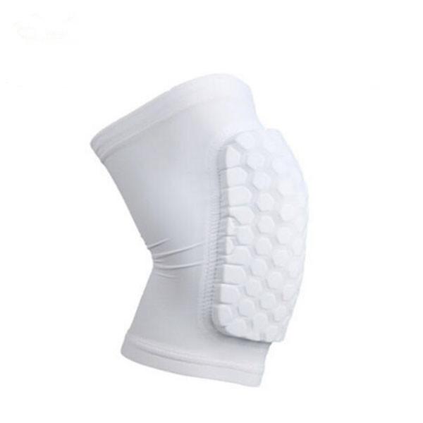 Short Honeycomb Style Sport Safety Crash Protective Knee Pad - White XL