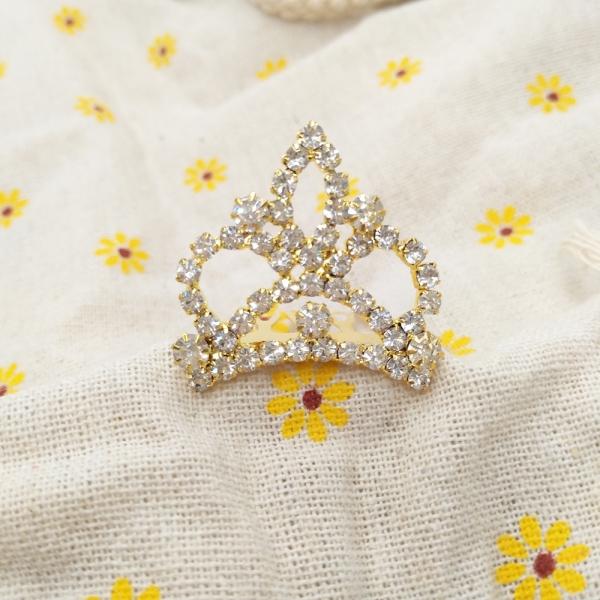 Small Wedding Bridal Rhinestone Crown Tiara Hair Comb Pin S17 Golden
