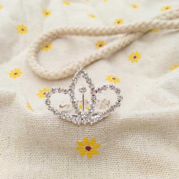 Small Wedding Bridal Rhinestone Crown Tiara Hair Comb Pin S8 Golden