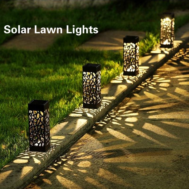 Solar Lawn Light Decoration Solar Garden Lights Hollow Lawn Lamp Outdoor Pathway Lamp Waterproof Garden Solar LED Light