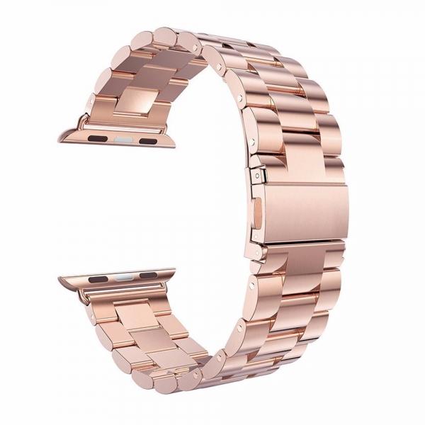 42mm Stainless Steel Watchband w/ Connector for Apple iWatch Rose Golden