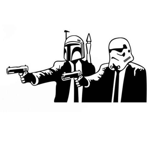 Star Wars Meets Pulp Fiction Style Wallpaper Cool Removable Water Resistant Wall Sticker PVC Decals Black