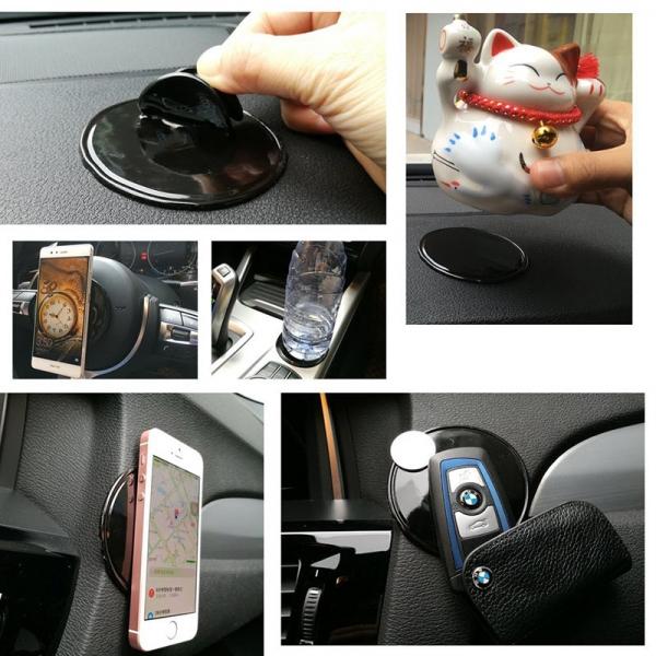 Anti Slip Sticky Gel Cell Pad Phone Holder for House Car Black Suit
