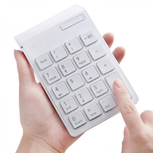 Sunreed SK886 Ultra Slim Wireless Digital Keyboard Financial Accounting Numeric Keypad White