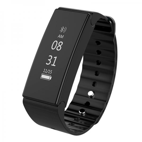 T2 Blood Pressure Heart Rate Monitor Bluetooth Smart Wristband For Phones Black