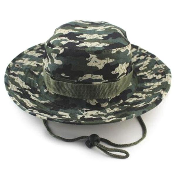 Outdoor Hiking Tactical Combat Camo Fishing Cap Bucket Cap Bamboo Camouflage