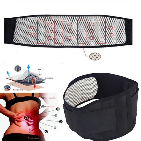 Tourmaline Self Heating Infrared Magnetic Therapy Back Waist Support Brace Lumbar Spine Correction Belt Black S