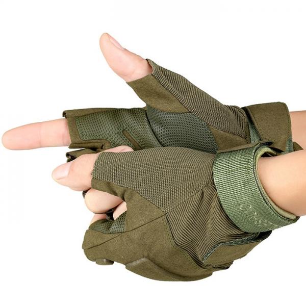 Training Tactical Half Finger Gloves Outdoor Fighting Combat Slip Resistant Gloves Army Green M