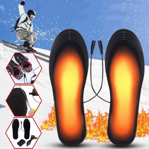 USB Electric Heated Insoles Full Foot Fever Winter Warmer Breathable Deodorant Women Men Multiple Sizes (35-40)/(41-46)
