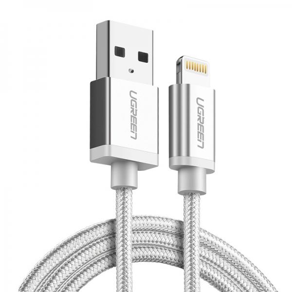 1M Ugreen MFI Certified Fast Charge USB Cable for iPhone 8/Plus/X iPad Silver