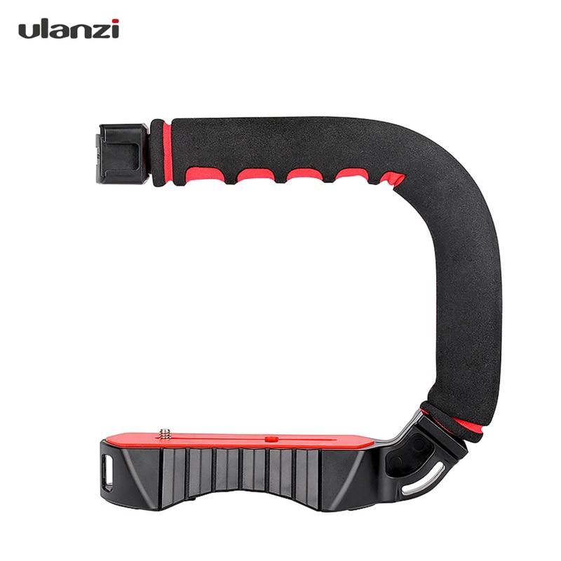 Ulanzi U-Grip PRO U Shape Bracket Video Handle Handheld Stabilizer Grip Holder w/1/4 inchScrew Cold Shoe Mount for DSLR SLR Camera