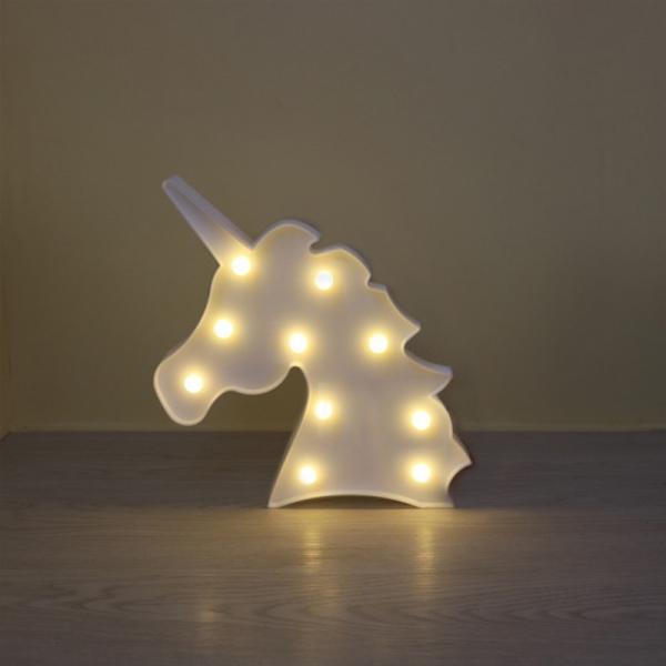 Unicorn Head Shape LED Night Light Bedroom Party Decoration Light White
