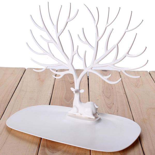 Deer Horn Shaped Jewelry Stand/Necklace Holder White