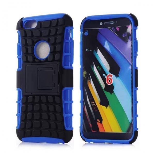 Unique Tire Texture Silicone & PC Back Cover Holder for iPhone 6/6S 4.7inch Blue