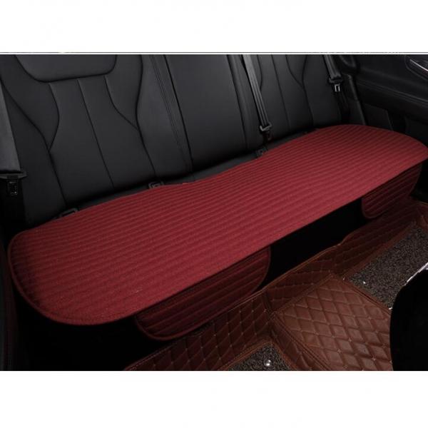 Universal Linen Ventilated Breathable Nonslip Car Backseat Rear Seat Cushion Cover Pad Mat - Wine Red