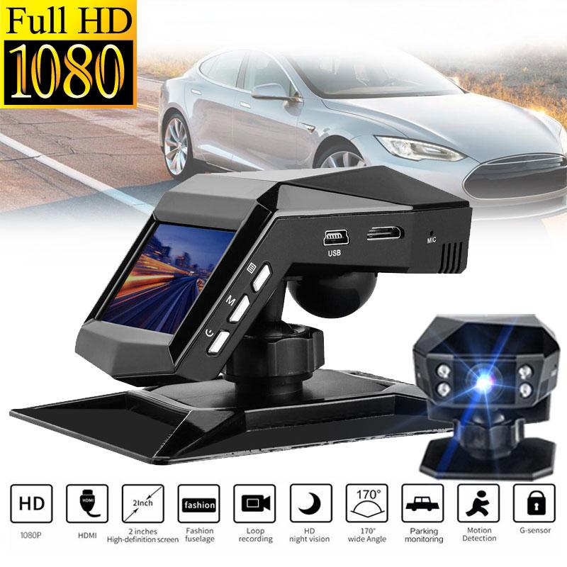 Upgrade 1080P Full HD Dash Cam Car Video Driving Recorder With Center Console LCD Car DVR Video Recorder 170° Wide Angle