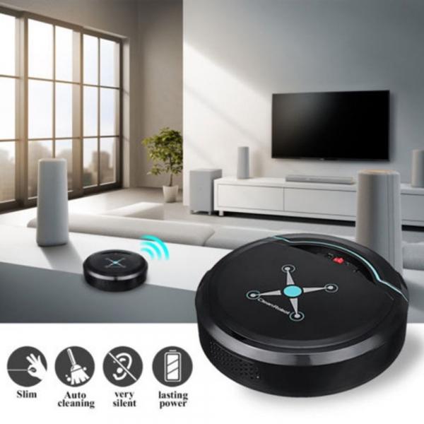 Vacuum Cleaning Robot Household Smart Sweeping Robot Floor Dirt Dust Hair Home Cleaning Machine Black