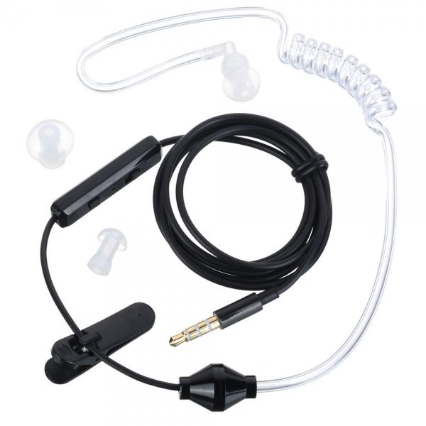 Vacuum Tube Anti-radiation In-ear Headset Wired Monaural Earphone w/ Mic Black