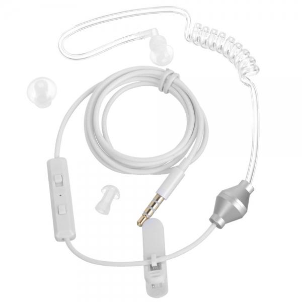 Vacuum Tube In-ear Anti-radiation Headset Wired Monaural Headphone w/ Mic White