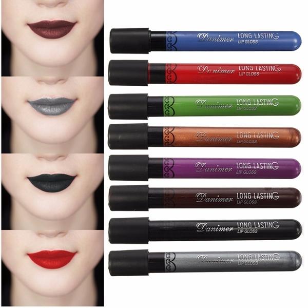 Vampire Style Long Lasting Matte Velvet Lipstick Waterproof Lip Gloss 4# Black Purple