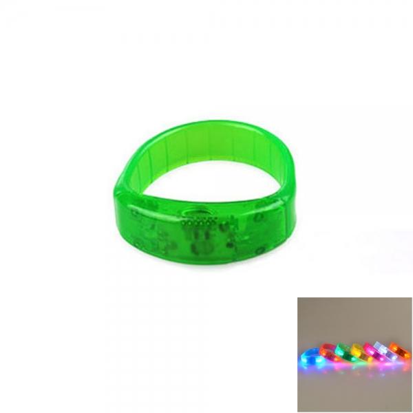 Voice Control LED Light Glows Wristband Bracelet Bangle for Party Concert Green