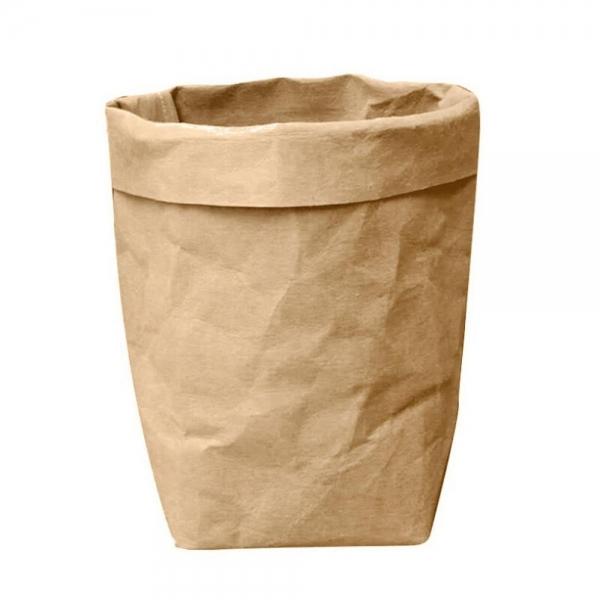 Washable Kraft Paper Bag Multifunction Wear-resistant Plant Flowers Pot - Brown 10*10*20CM