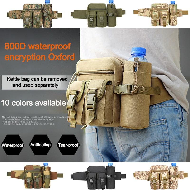 Waterproof 800D Oxford Men Tactical Waist Bag Backpack Outdoor Sports Hiking Hunting Riding Army Pouch Bags Climbing Belt Bag