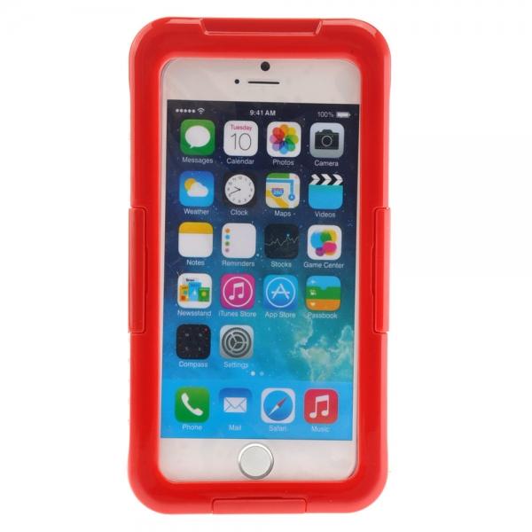 Waterproof Heavy Duty Protective Diving Case w/ Strap for iPhone 7 Red