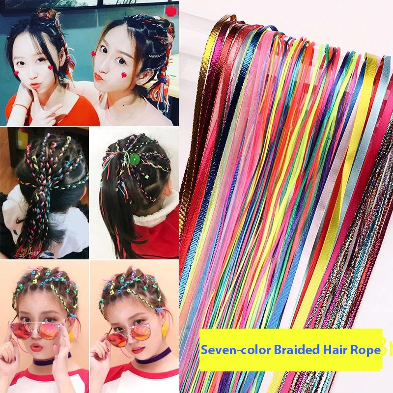 Seven-color Braided Hair Rope Gradual Change Color Braided Ethnic Style Color Dirty Braided Happy Braided Hair Ornament