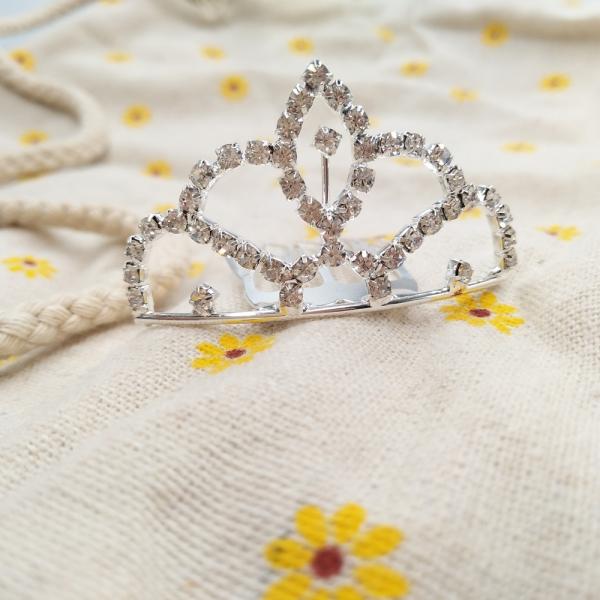 Wedding Bridal Rhinestone Crown Tiara Hair Comb Pin MS2 Silver - stringsmall