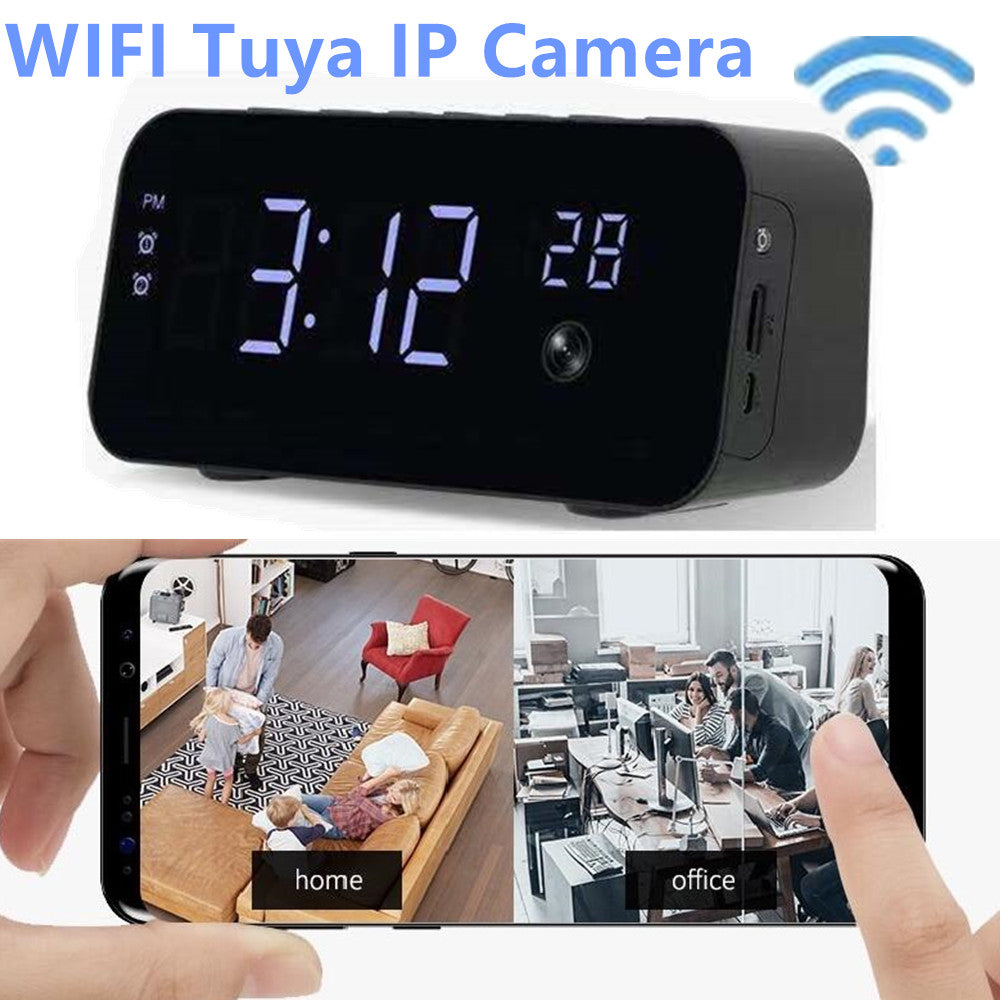 Wifi Camera HD 1080 P WiFi Tuya Hidden Camera Alarm Clock Night Vision/Motion Detection/Loop Recording Wireless Security Camera