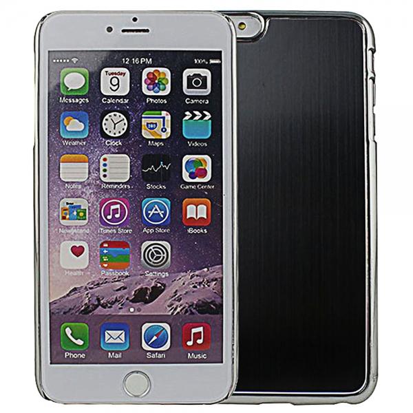 Wire Drawing Titanium Alloy Back Protective Case for 5.5inch iPhone 6 Plus/6S Plus Black
