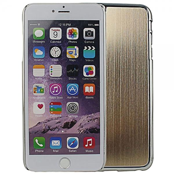 Wire Drawing Titanium Alloy Back Protective Case for 5.5inch iPhone 6 Plus/6S Plus Golden - stringsmall