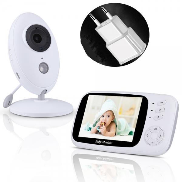 Wireless 3.5inch Digital Video Baby Monitor (No Need for Wifi or Bluetooth) Strong Signal Audio Music Portable Infant Camera Nanny Monitor Temperature Sensor Intercom EU Plug