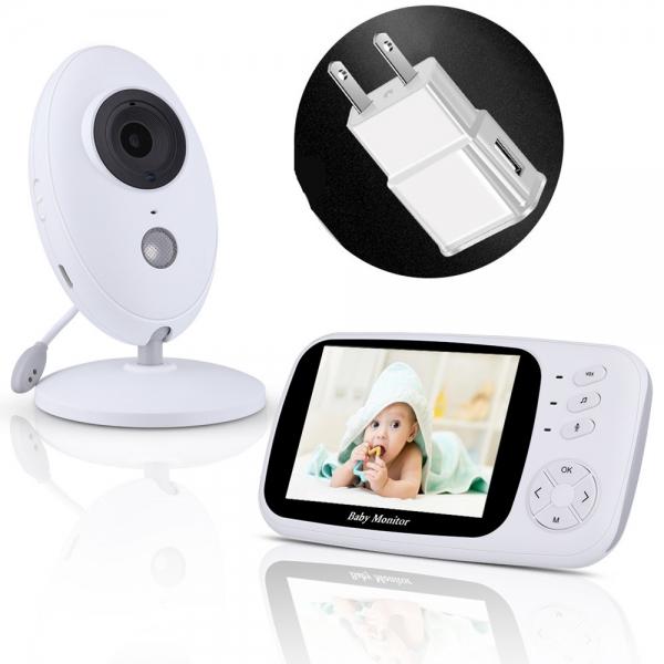 Wireless 3.5inch Digital Video Baby Monitor (No Need for Wifi or Bluetooth) Strong Signal Audio Music Portable Infant Camera Nanny Monitor Temperature Sensor Intercom US Plug