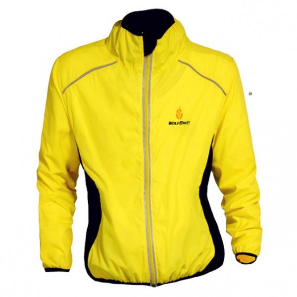Wolfbike Cycling Jacket Jersey Vest Wind Coat Windbreaker Jacket Outdoor Sportswear & Yellow M