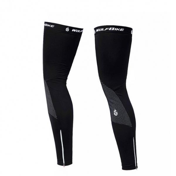 Wolfbike Sport Football Basketball Cycling Stretch Leg Warmer Knee Guard Long Sleeve Windproof Covers & Black - M