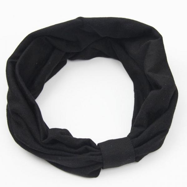 Women Elastic Turban Head Wrap Twisted Hair Band-Black