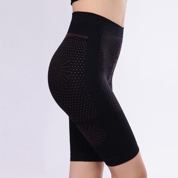 Women Magnetic Therapy Fat Burning Slimming Pants Body Shaper Control Tummy Shorts Underwear - Black