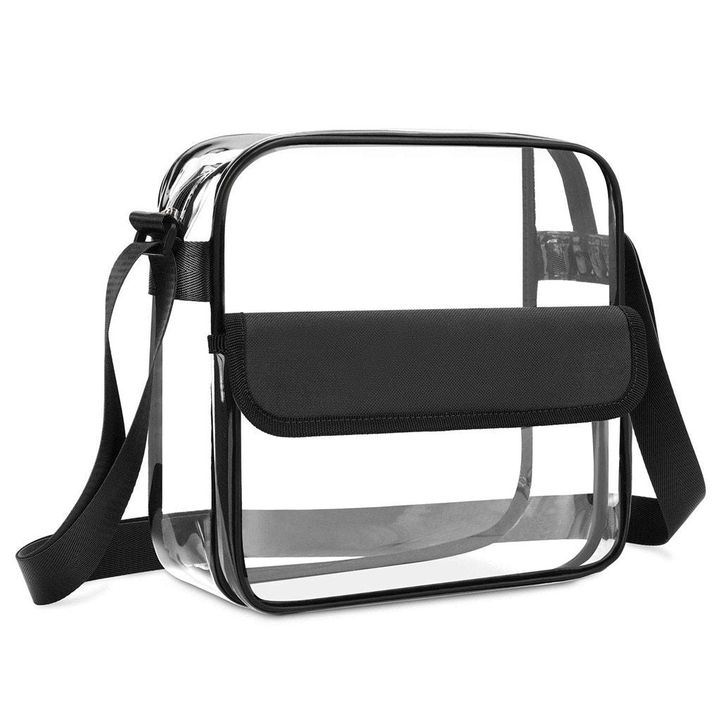 Fashion Casual Shoulder Bag Canvas Chest Bag Clear Crossbody Purse Stadium Concert Free Security Check Transparent Small Bag