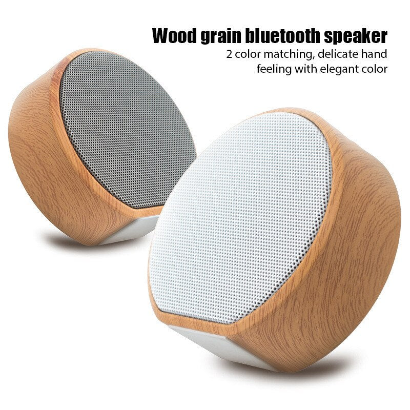 Wood Grain Wireless Bluetooth Speaker Portable Sports Mini Bass Stereo Speaker Supporting Tf Card Dust-proof Car Desktop