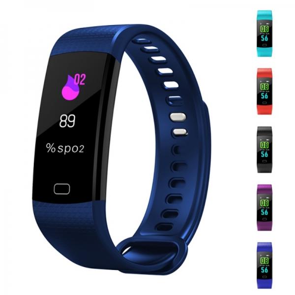Y5 Color LCD Intelligent Light Sensoring Screen Heart Rate Blood Pressure Oxygen Monitor Fitness Tracker Smart Bracelet Wristband - Blue