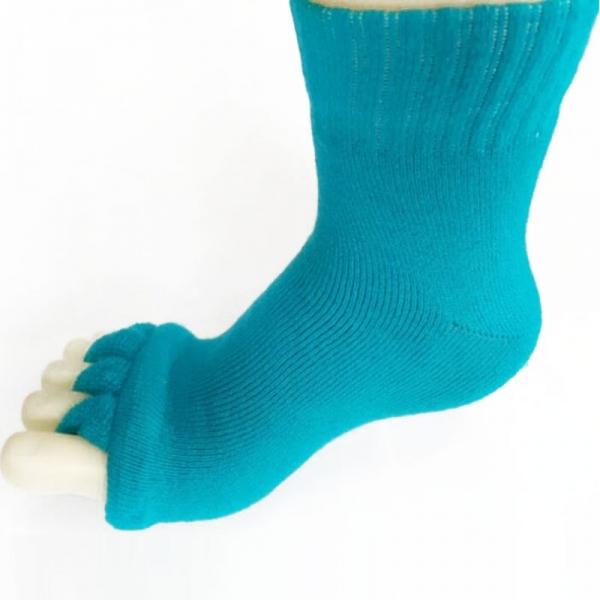 Yoga GYM Massage Open Five Toes Separator Socks Foot Alignment Pain Relief Sky Blue