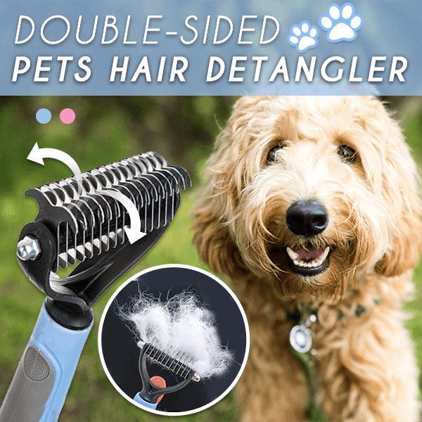 Pet Hair Removal Comb Stainless Double-Sided Brush Detangler Fur Trimming Dematting Deshedding Brush for Dogs Cats Grooming Tool