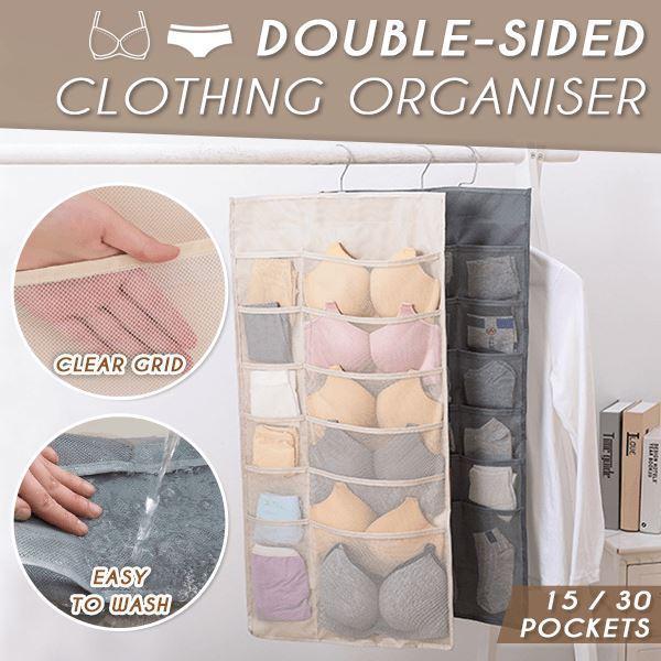 Multi-function Double-sided Storage Hanging Bag Thick Oxford Cloth Underwear Hanging  Wall-mounted Bra Sock Organiser