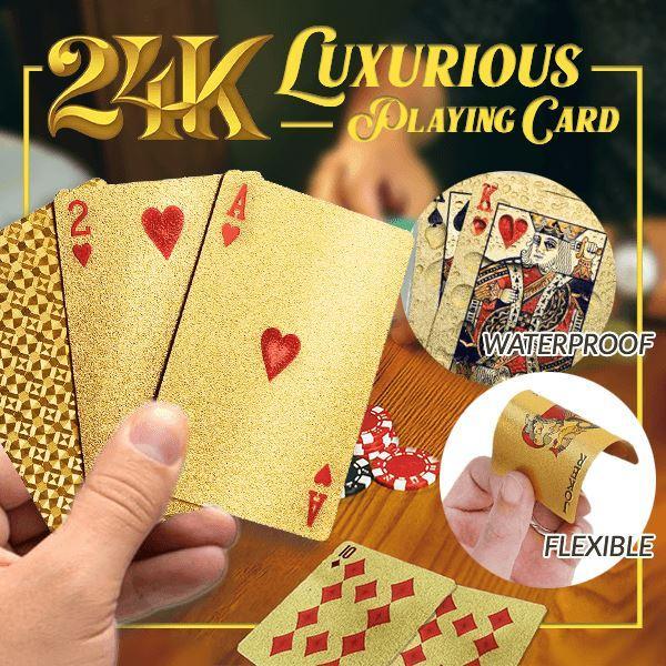 Waterproof 24K Gold Playing Cards Poker Game Luxury Deck Gold Foil Poker Set Plastic Magic Card Gambling Durable Cards Magic