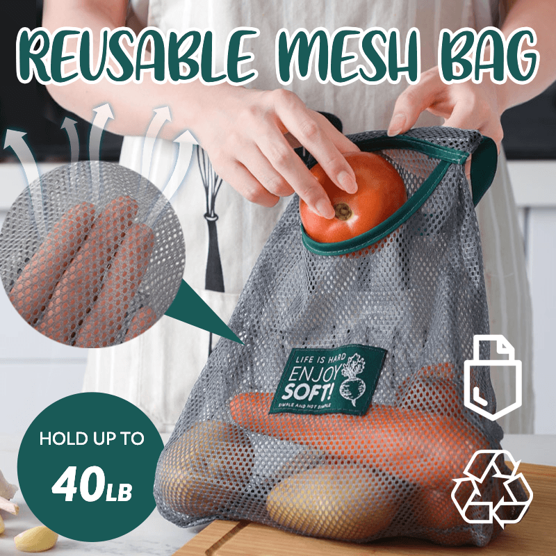 Reusable Kitchen Fruits Vegetables Storage Hanging Bag Grocery Mesh Bags Shopping Tote Bag Onion Storage Bag Garbage Bag Baskets