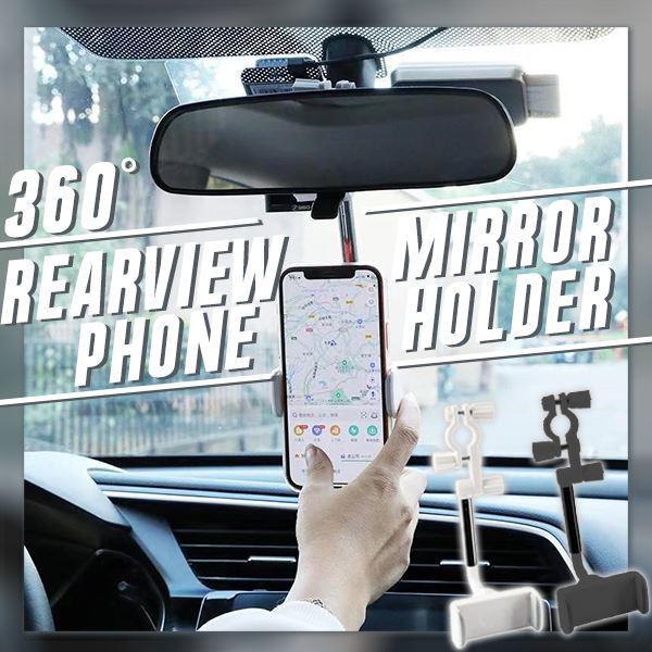 Multi-Purpose Car Phone Holder Rearview Mirror Cellphone Holder 360° Smartphone Stand Auto Rear Headrest Bracket Car GPS Hanger