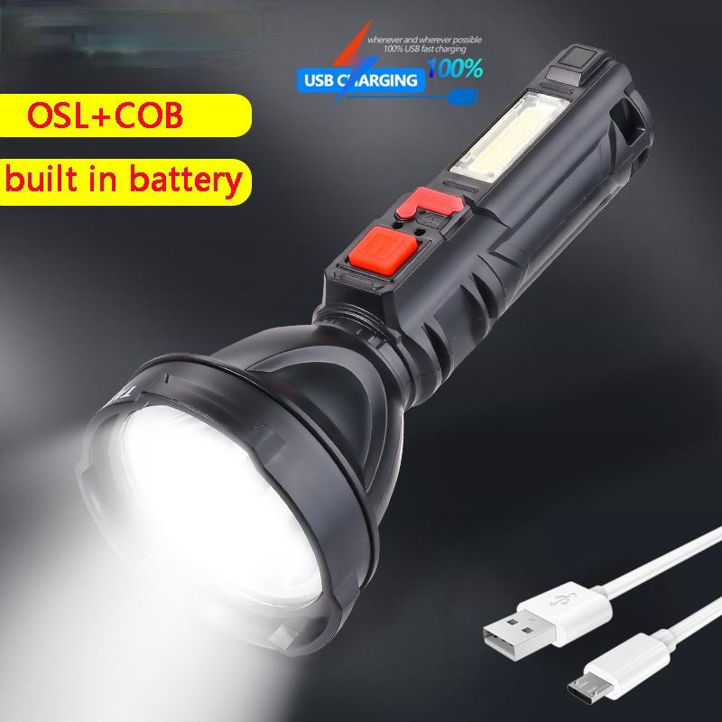 20000LM 4-gear 500m Long Range Flashlight USB Charging Flashlight Lantern Torch COB Work Light with built-in battery